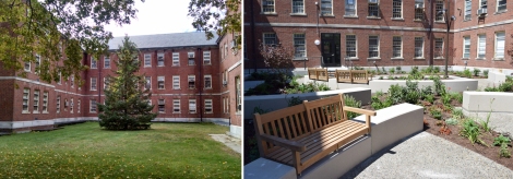 south courtyard before after in progress